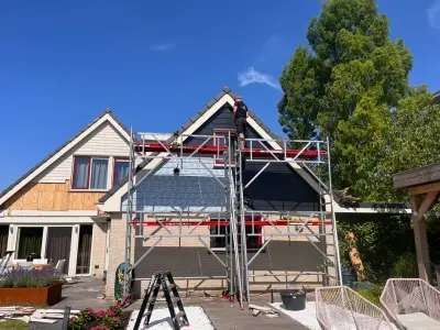 Gevel- en dakrand renovatie van 65 m² in Oldenzaal met Keralit en Colorcoat HPS – foto 5