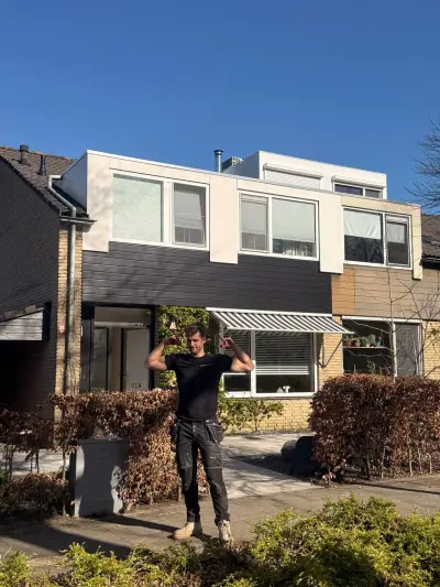 27 m² Keralit gevelbekleding voor drie woningen in Zwolle – foto 12